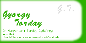 gyorgy torday business card